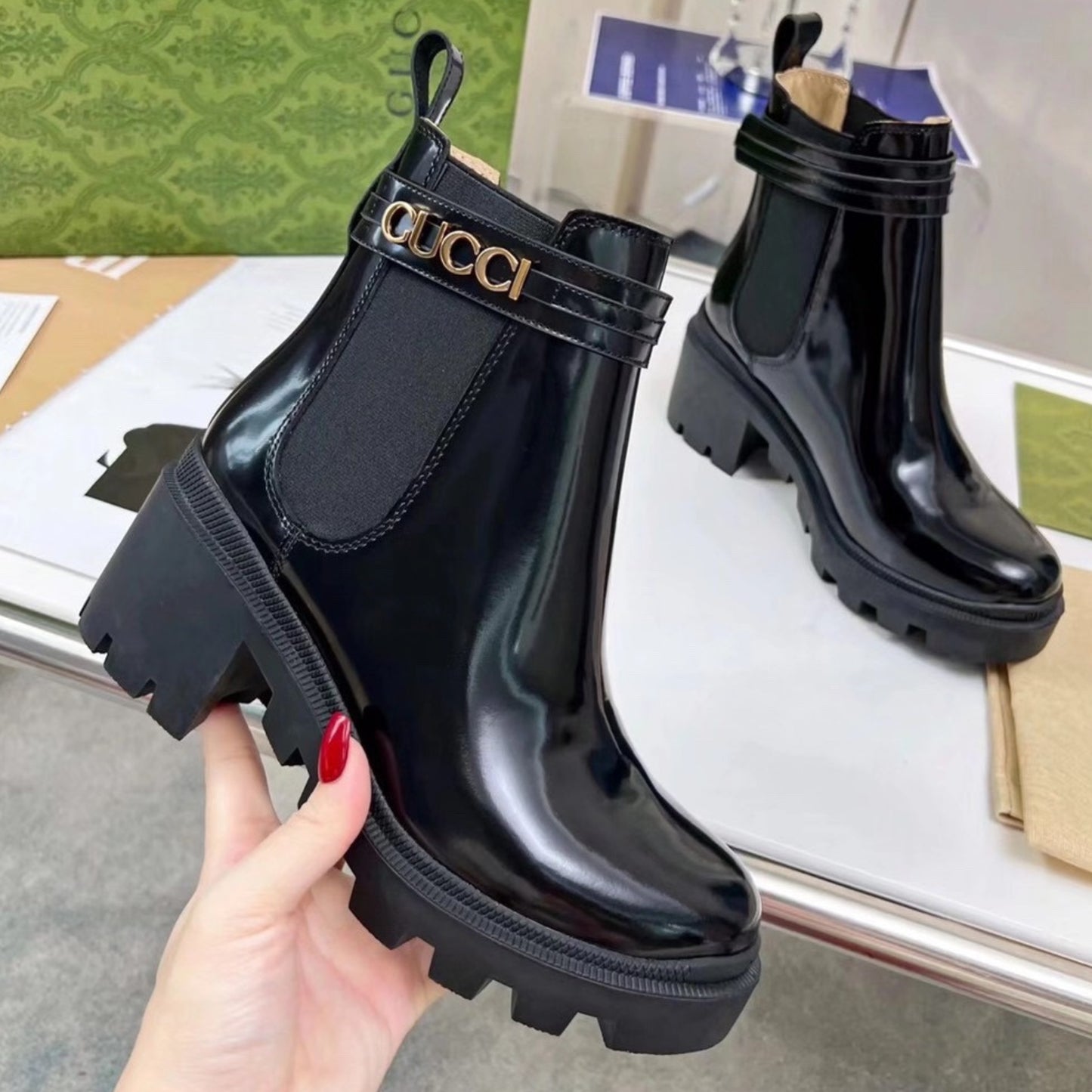 Bota GG Ankle boot com logo e salto 70mm #2