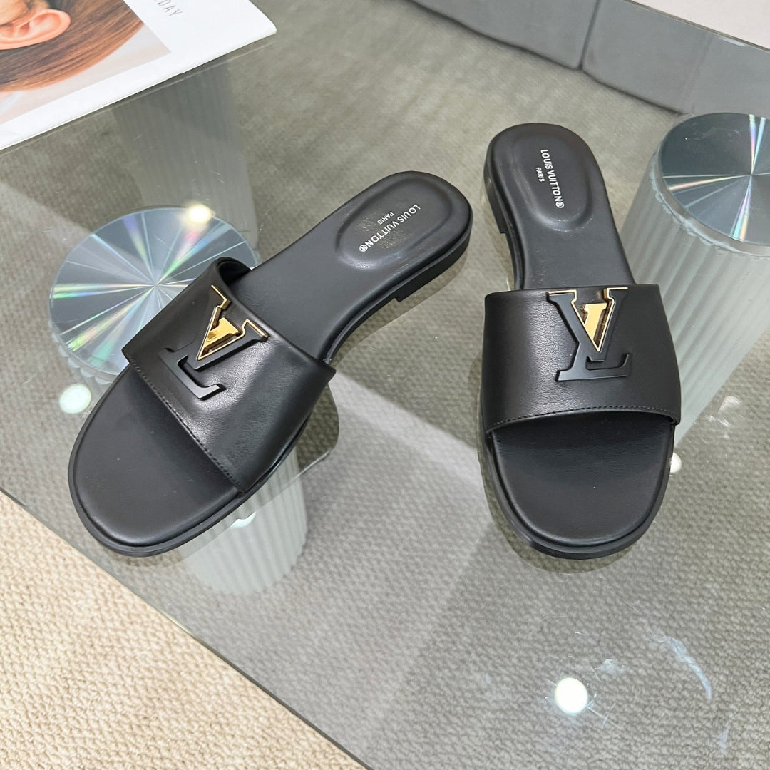 Rasteirinha LV Capri Flat Preto