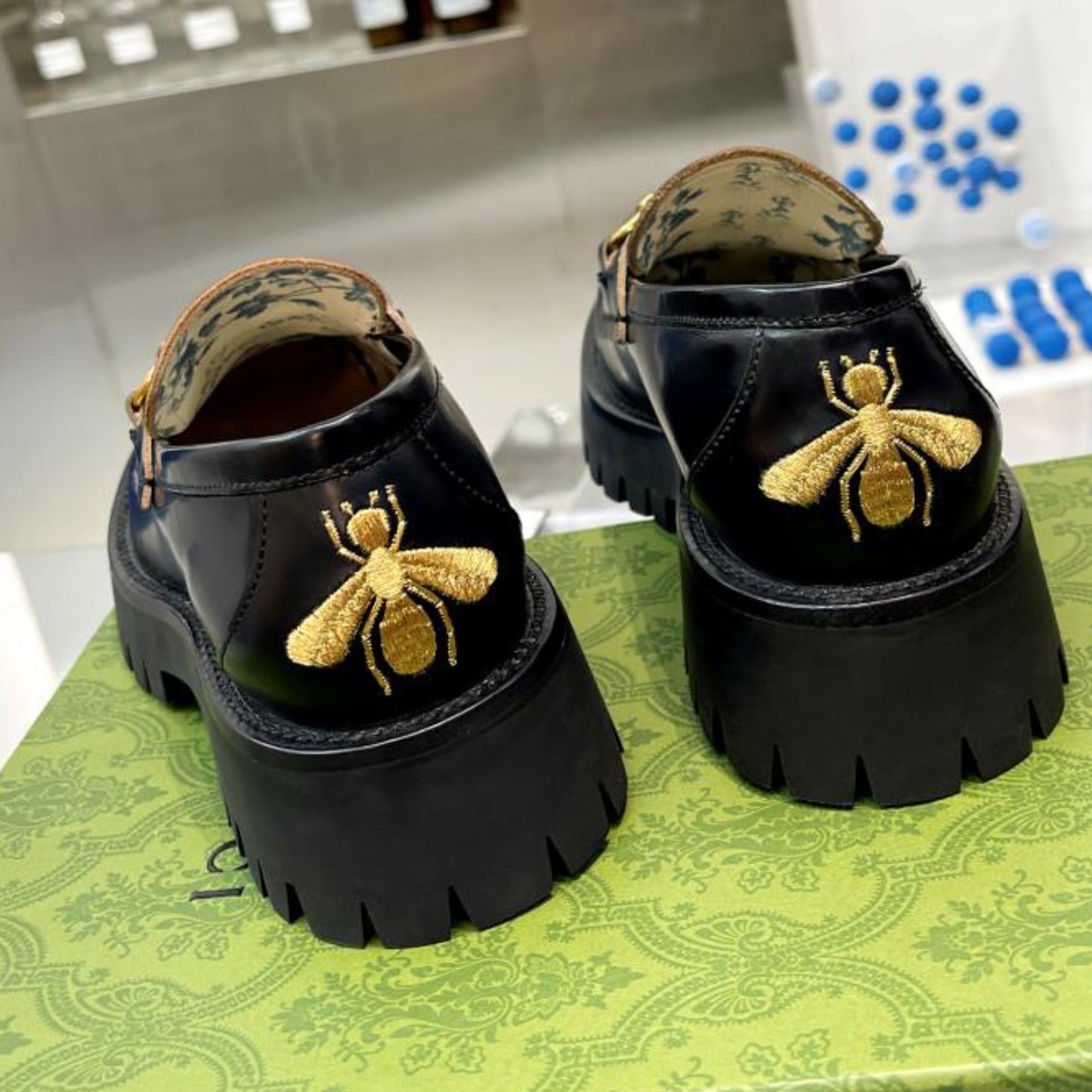 Mocassim GG de couro com detalhe Horsebit Preto