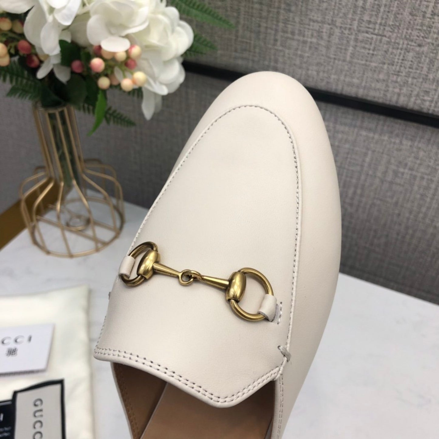 Mule GG Princetown de couro Off White
