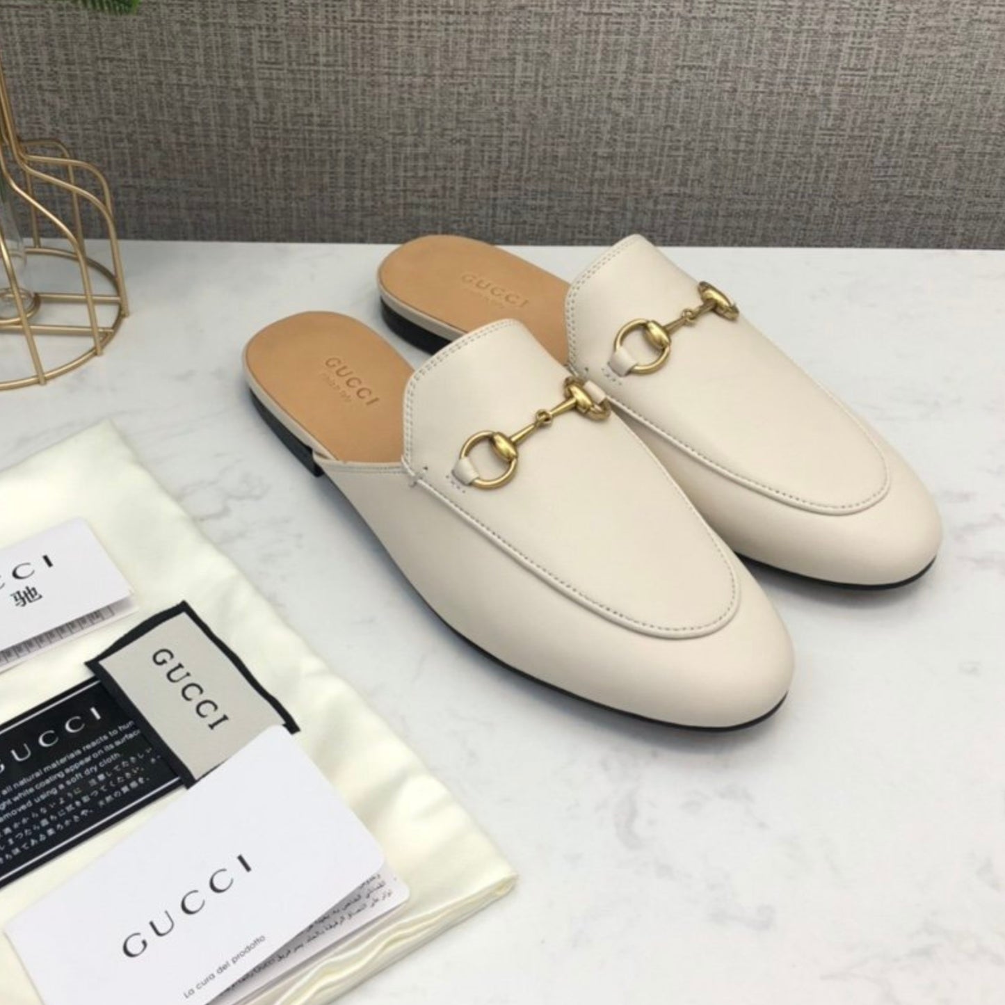 Mule GG Princetown de couro Off White