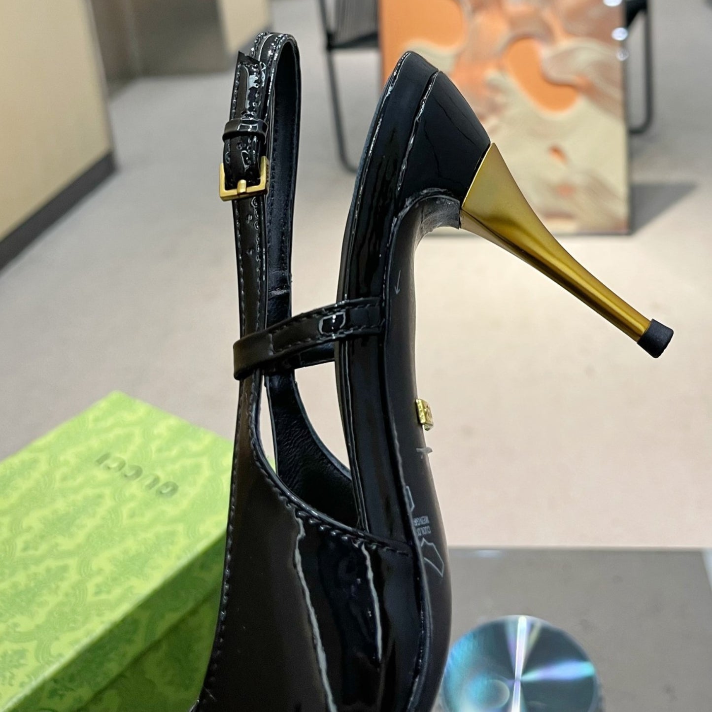 Scarpin GG Preto Salto 8,5cm