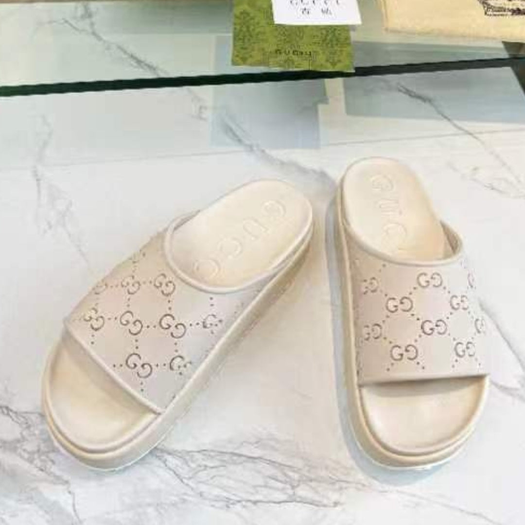 Chinelo Slide GG Rosa Canvas Detalhes