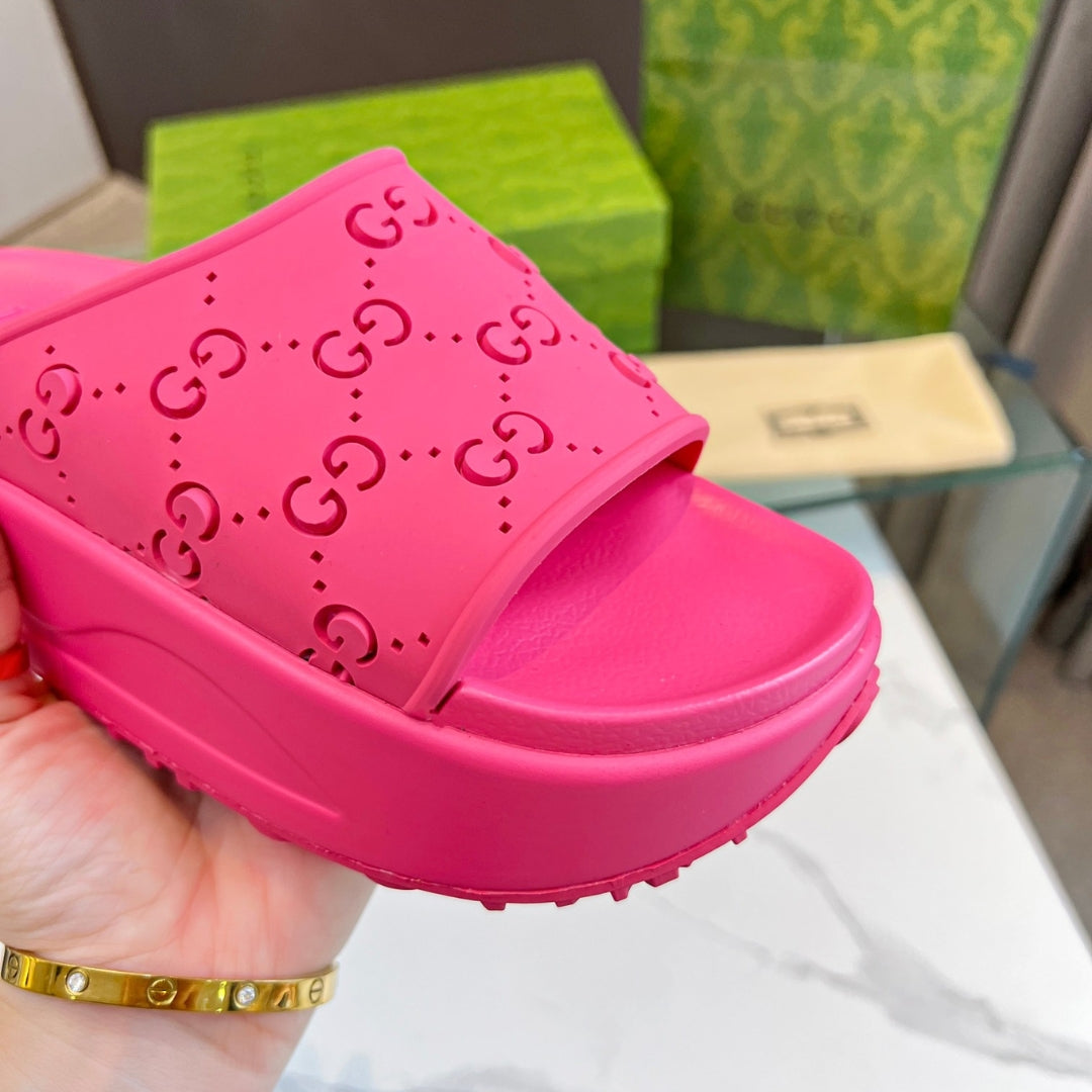 Chinelo Slide GG Pink Canvas Detalhes
