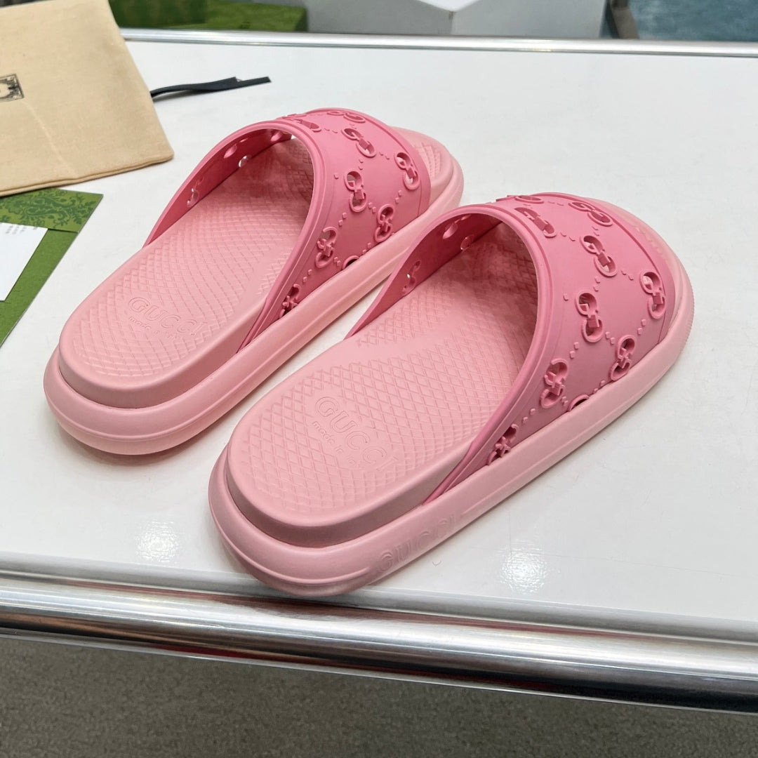 Chinelo Slide GG Rosa Detalhes