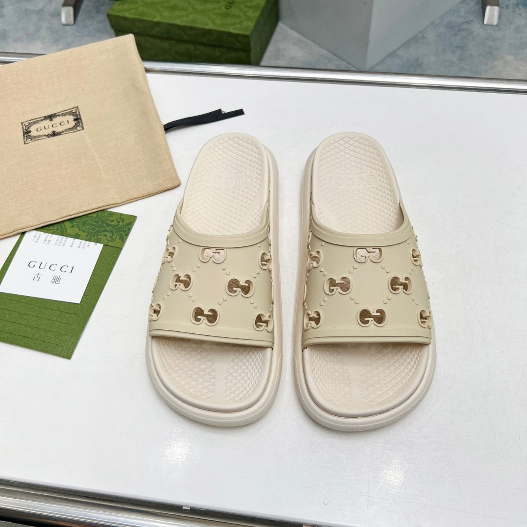 Chinelo Slide GG Bege Detalhes