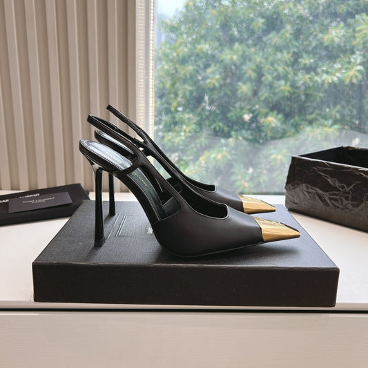 Scarpin Ysl Slingback Preto fosco Jeanne