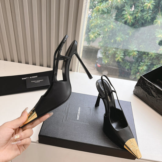 Scarpin Ysl Slingback Preto fosco Jeanne