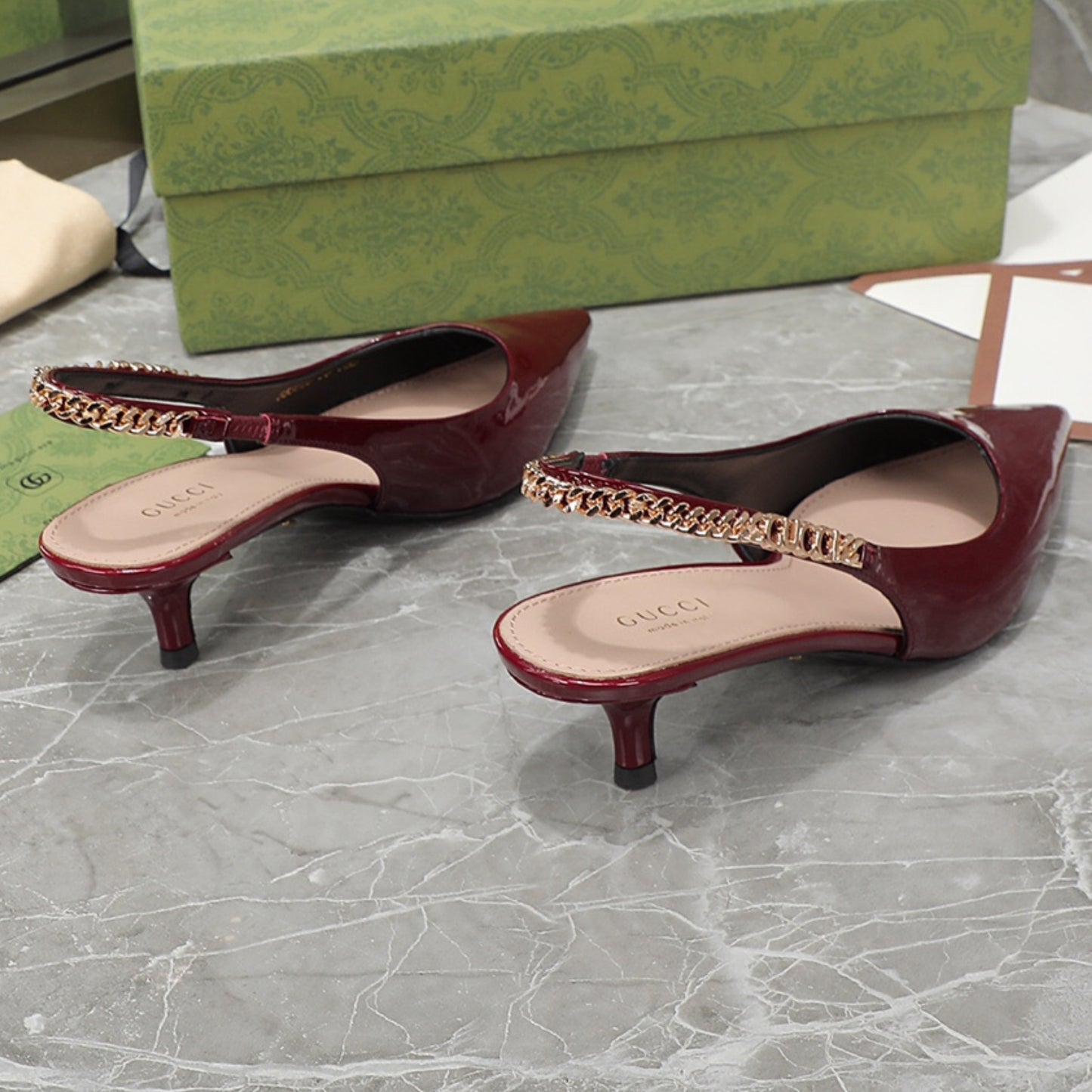 Scarpin GG Signoria Vermelho com salto 45mm
