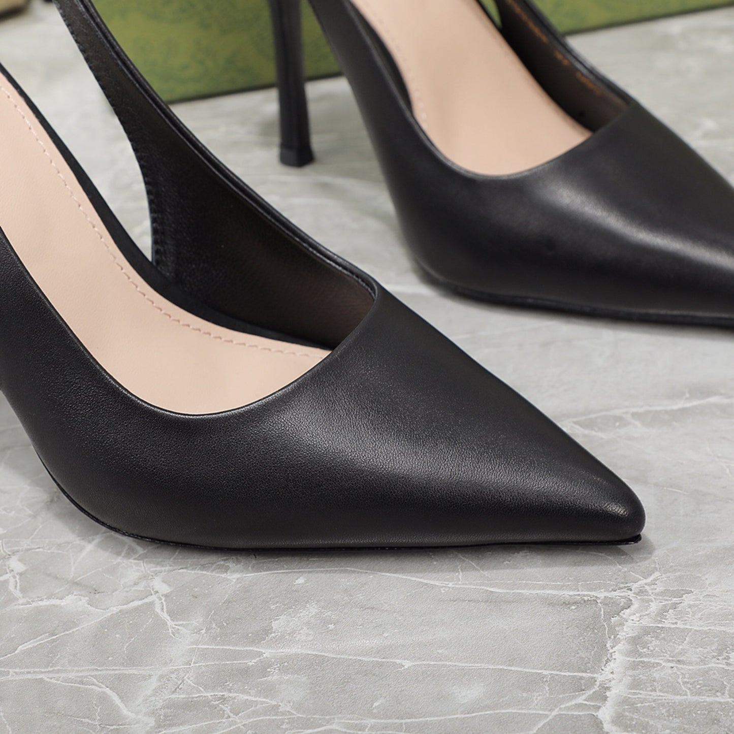 Sandália GG Scarpin Signoria Preto com salto 105mm