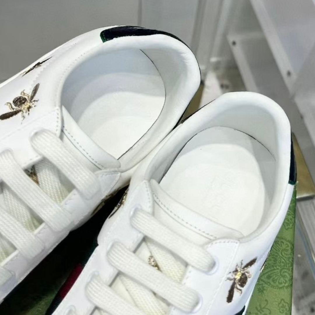 Tenis GG Ace Branco Web Verde com Detalhes