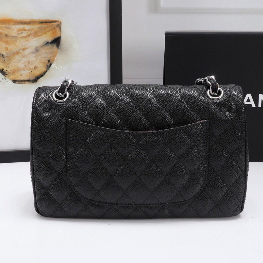 Bolsa CHN Classica detalhes Preto com prata 25cm