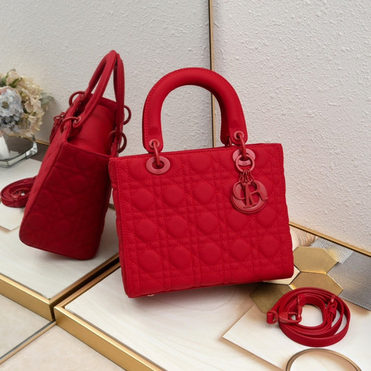 Bolsa Dio Lady My ABCDio Pequena Vermelho cereja Mate 24cm