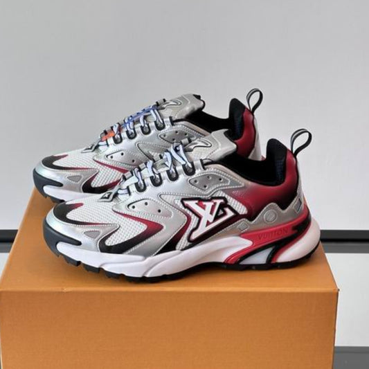Tênis LV Runner Tatic Cinza com vermelho