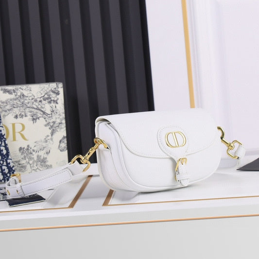 Bolsa Dio Bobby West-East Pequena Branco Mate 22cm