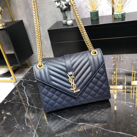 Bolsa YSL tiracolo Envelope Média Azul 24cm