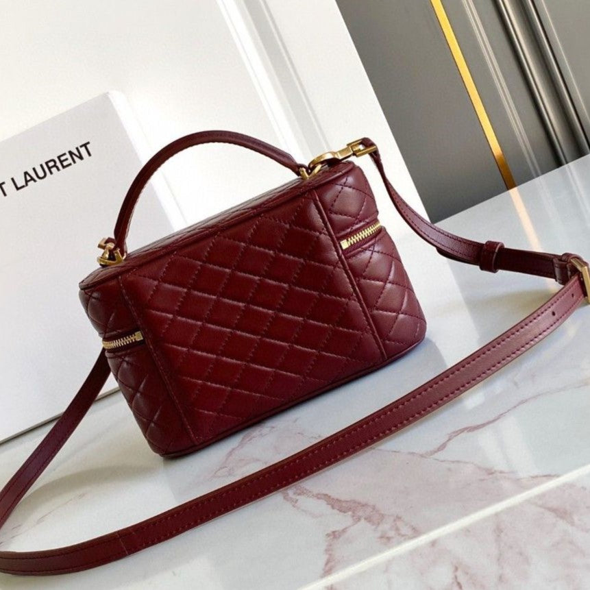Bolsa YSL Gaby Vanity Couro Vermelho 18cm