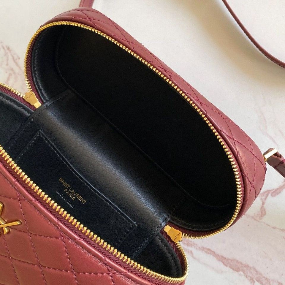 Bolsa YSL Gaby Vanity Couro Vermelho 18cm