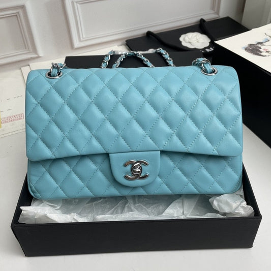 Bolsa CHN Classica Azul claro com Prata 25cm