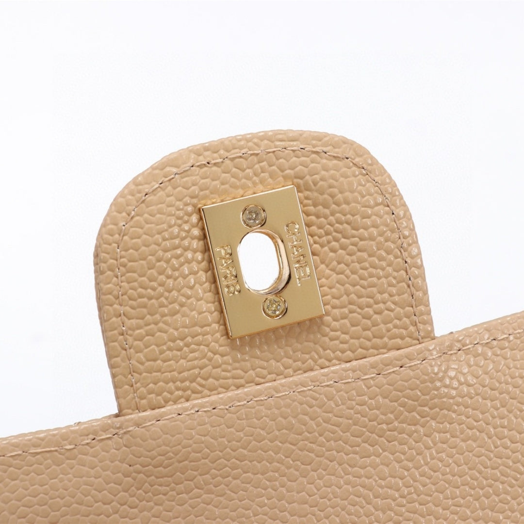 Bolsa CHN Classica detalhes Bege com Dourado 25cm