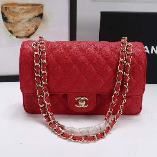 Bolsa CHN Classica detalhes Vermelho com Dourado 25cm