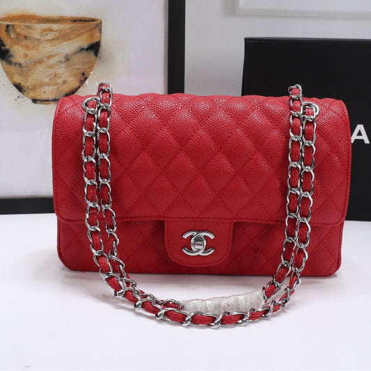 Bolsa CHN Classica detalhes Vermelho com prata 25cm