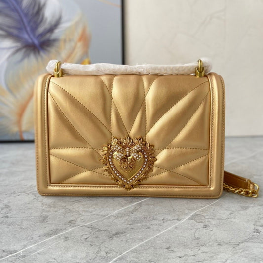 Bolsa DG Devotion Pequena Dourado 26cm