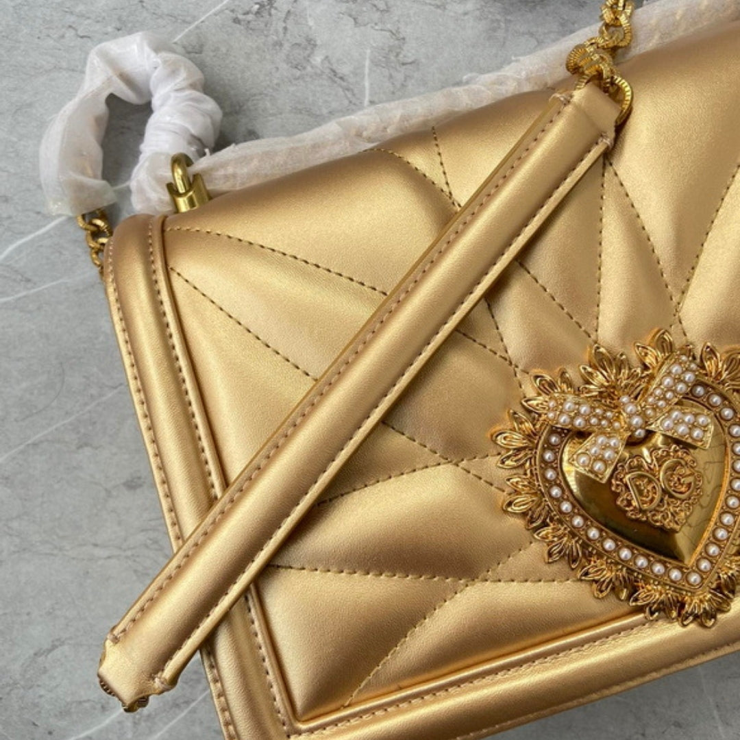 Bolsa DG Devotion Pequena Dourado 26cm