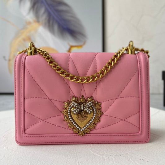 Bolsa DG Devotion Pequena Rosa 21cm