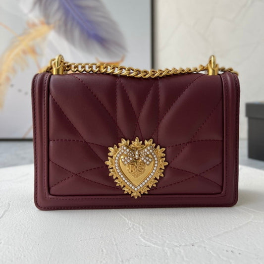Bolsa DG Devotion Pequena Vinho 21cm