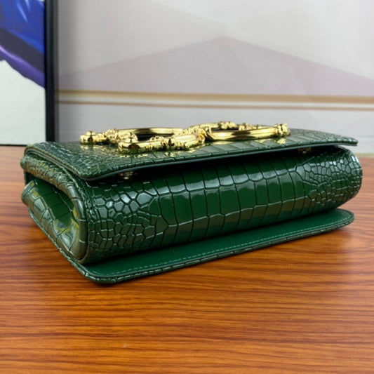 Bolsa DG tiracolo Girls Verde com detalhes 21cm