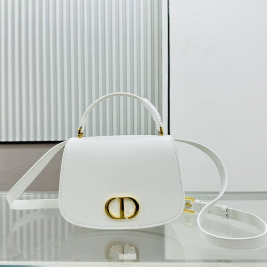 Bolsa Dio 30 Montaigne Avenue Top Handle Branco 19cm