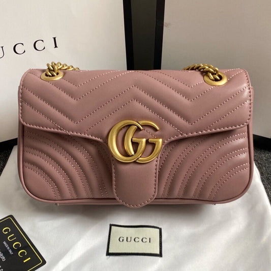 Bolsa GG Marmont Pequena Rosa empoeirado 26cm
