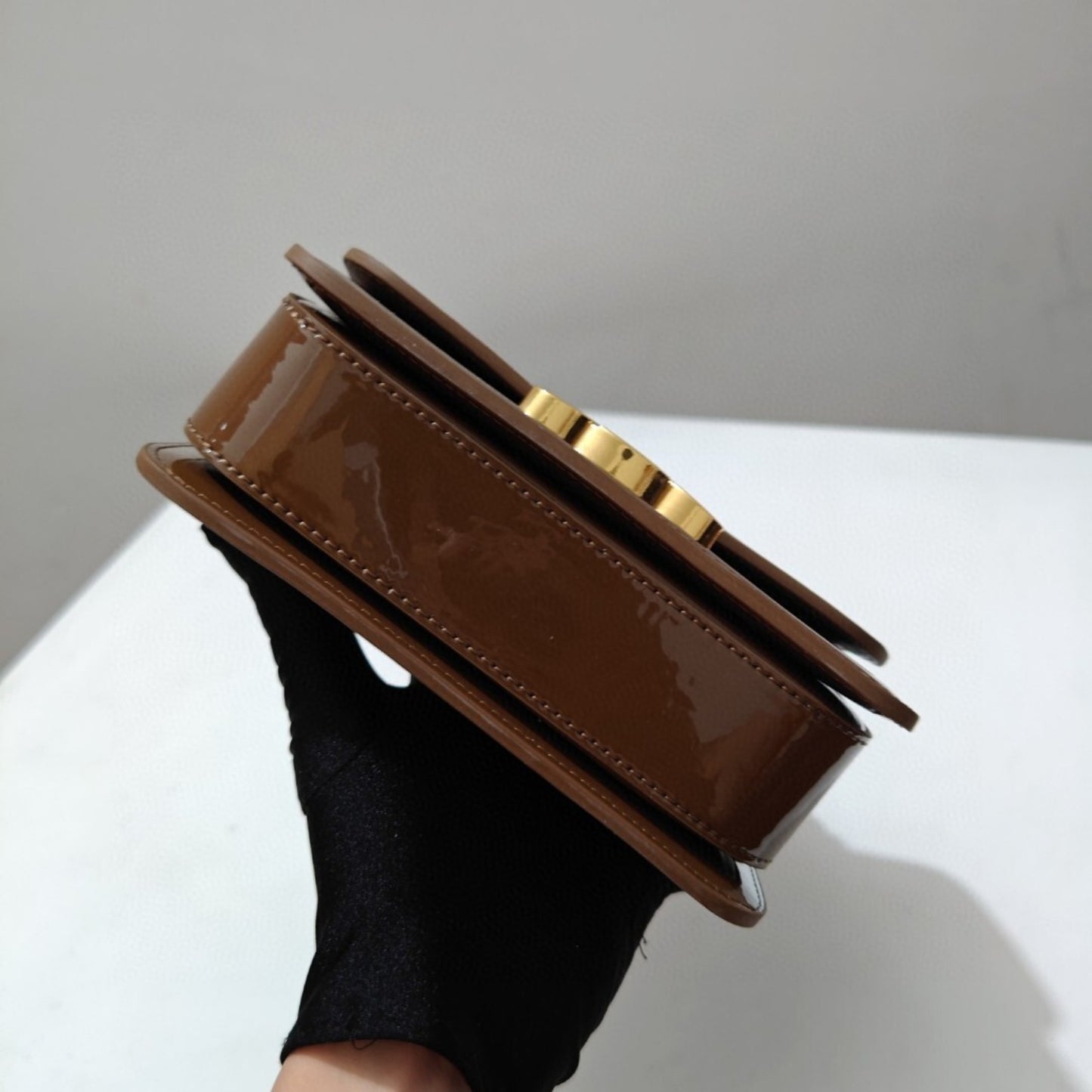 Bolsa CLNE Garance Teen pequena Marrom 18,5cm