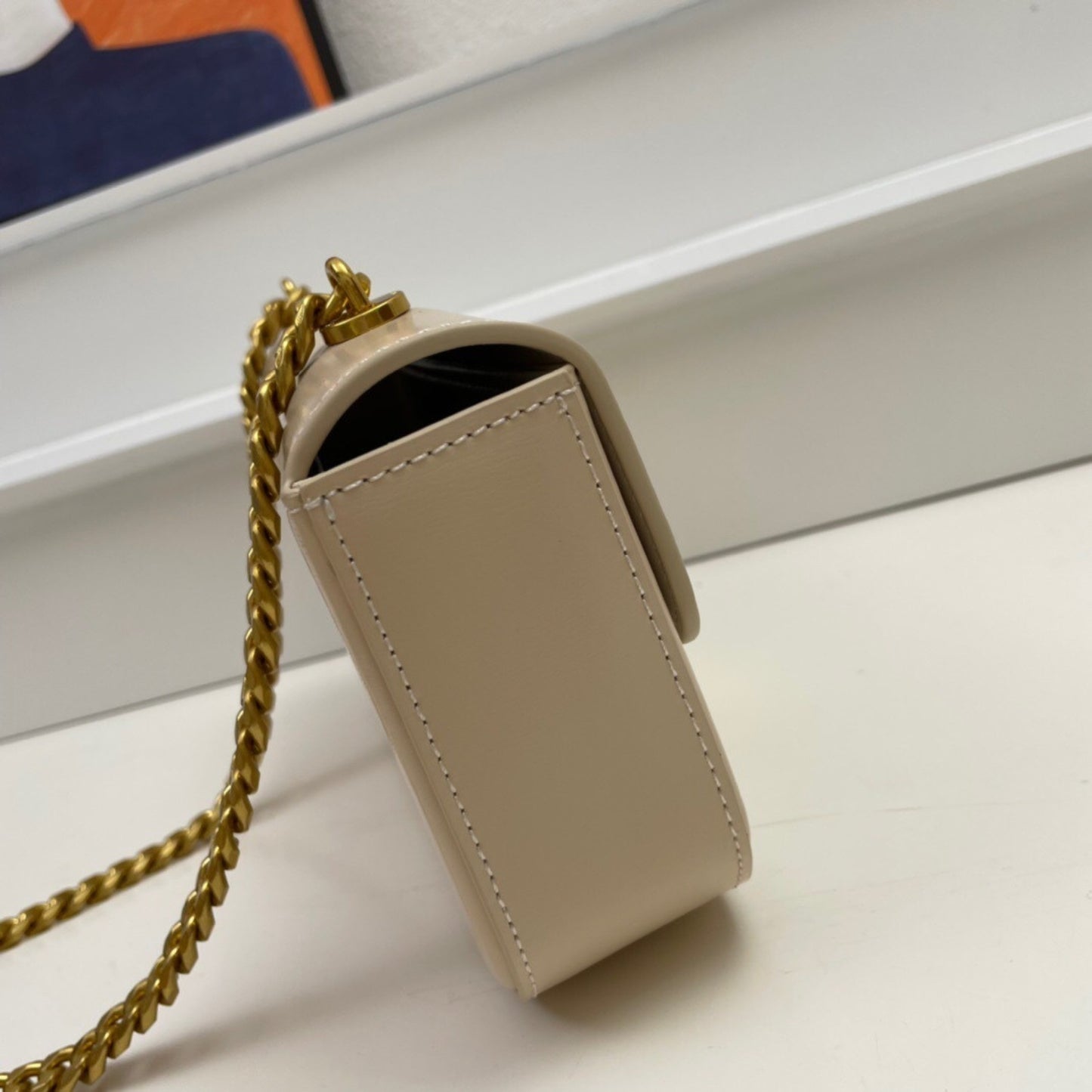 Bolsa CLNE Triomphe pequena Bege 20,5cm
