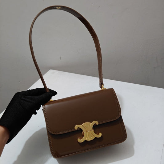 Bolsa CLNE Garance Teen pequena Marrom 18,5cm