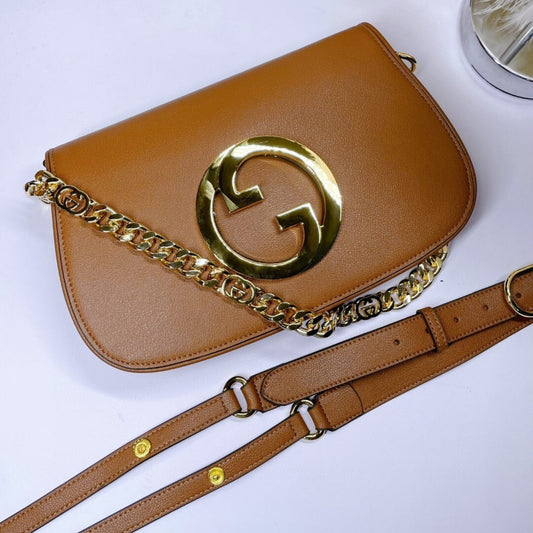 Bolsa GG Blondie Marrom logo dourado