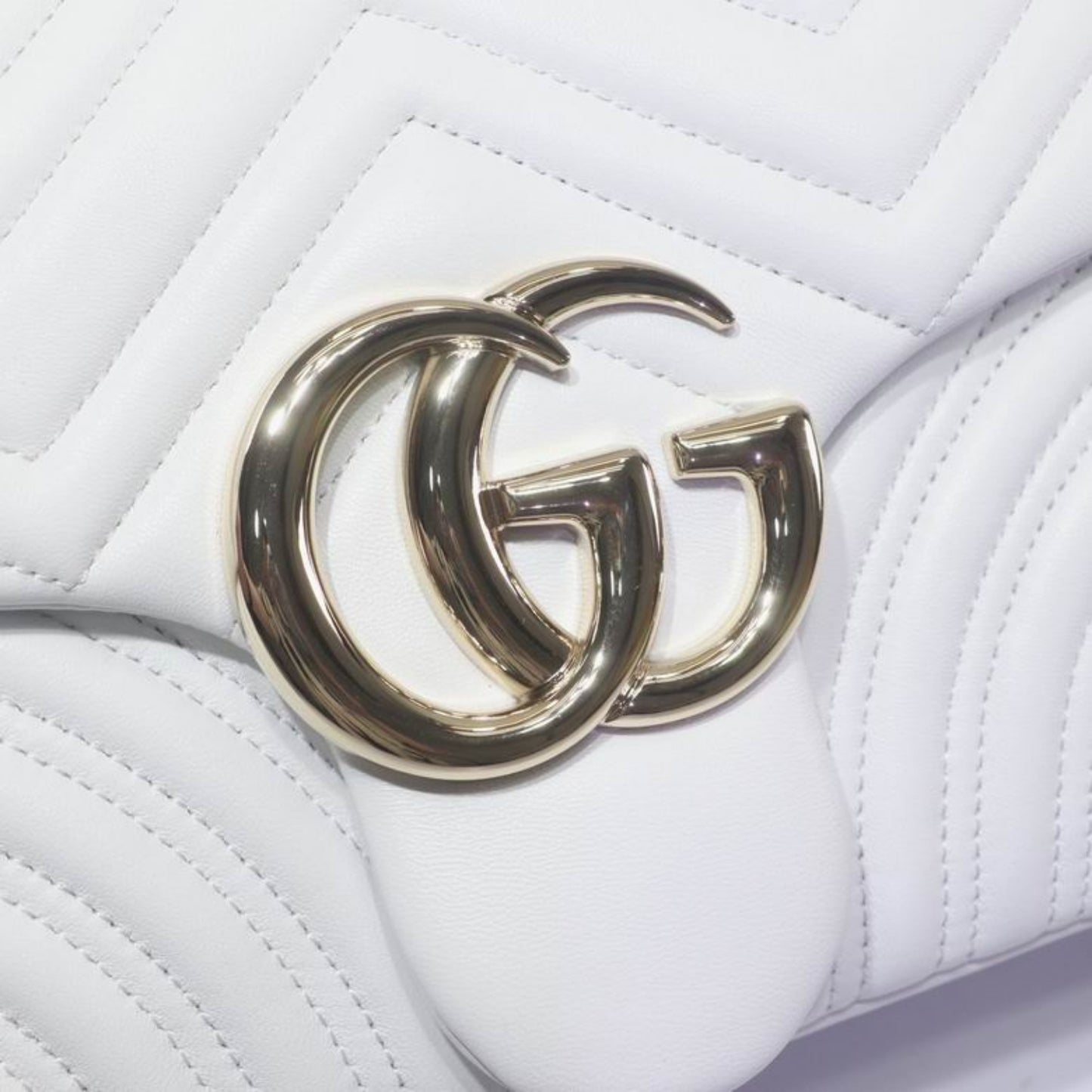 Bolsa GG Marmont média Branco 30cm