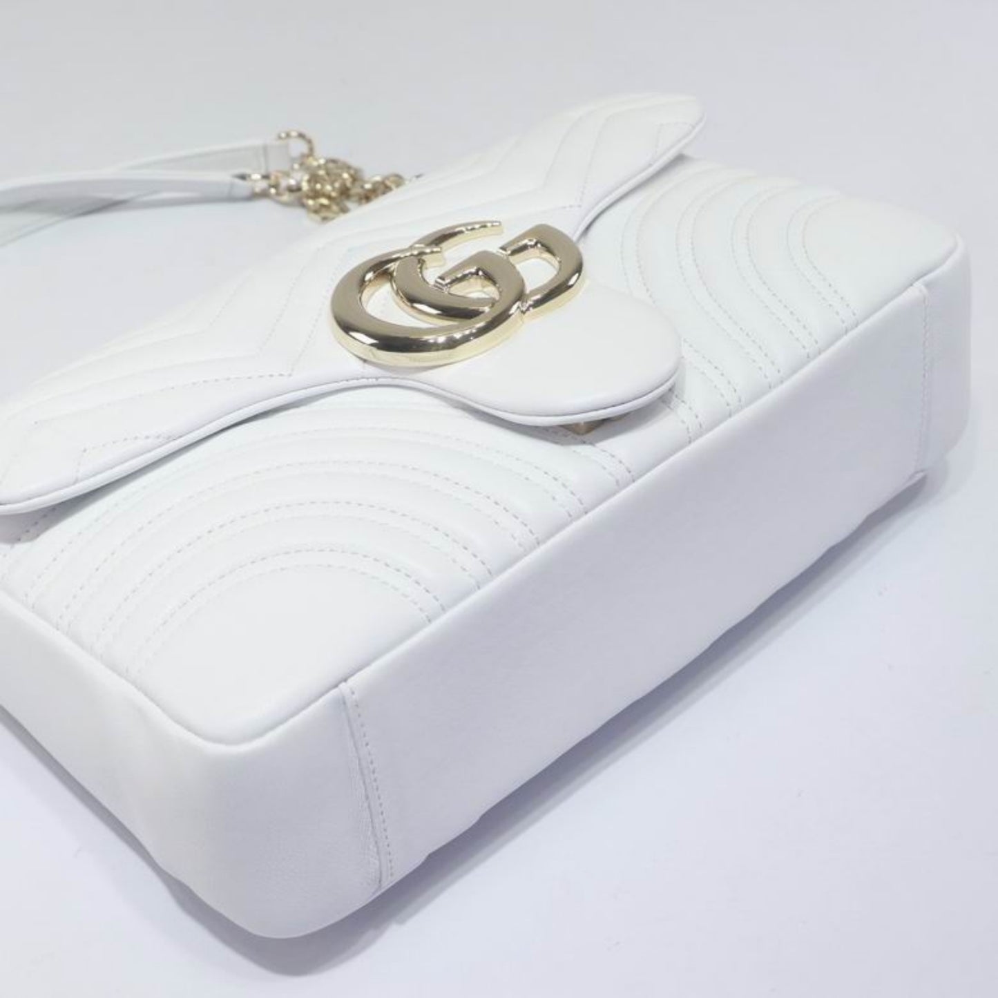 Bolsa GG Marmont média Branco 30cm