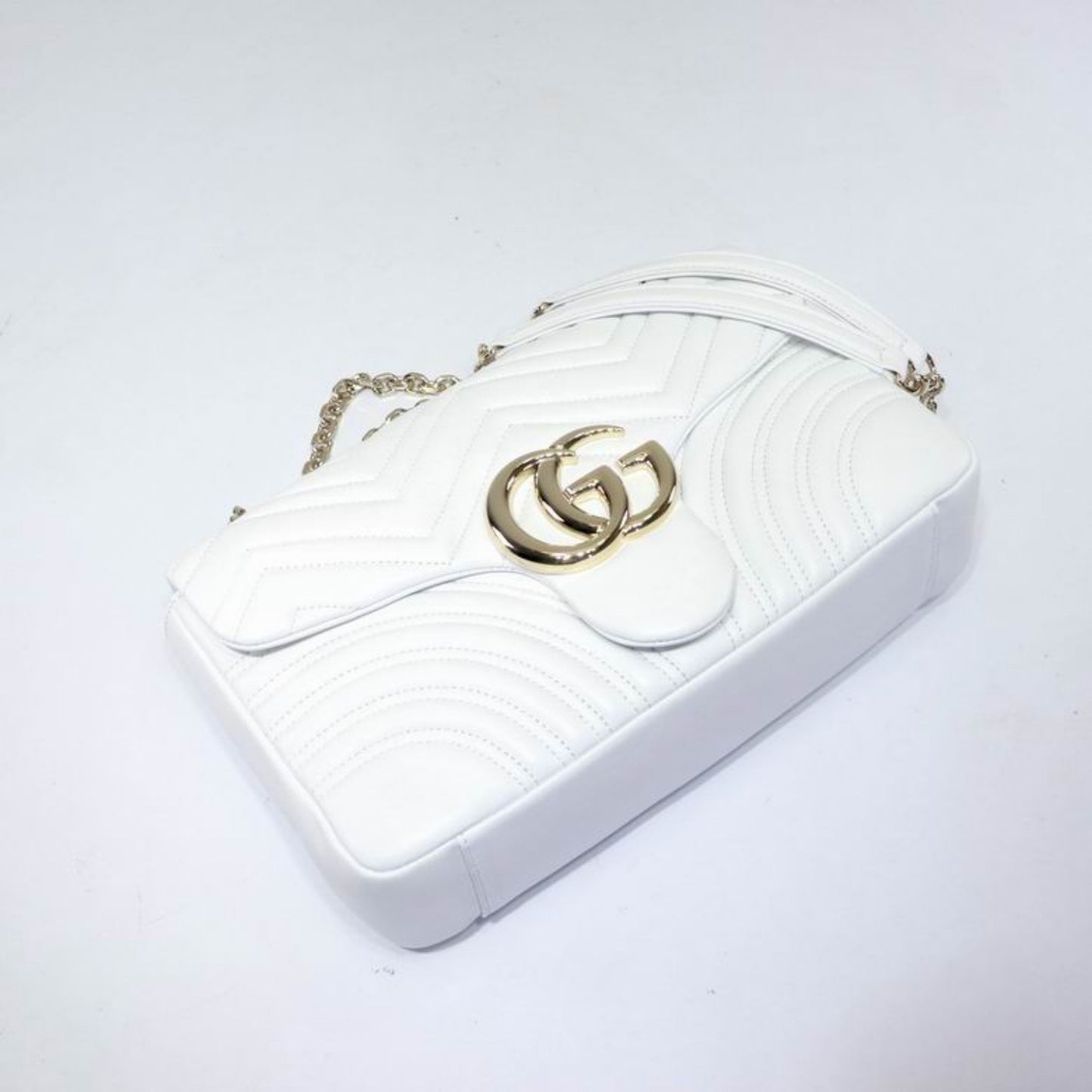 Bolsa GG Marmont média Branco 30cm