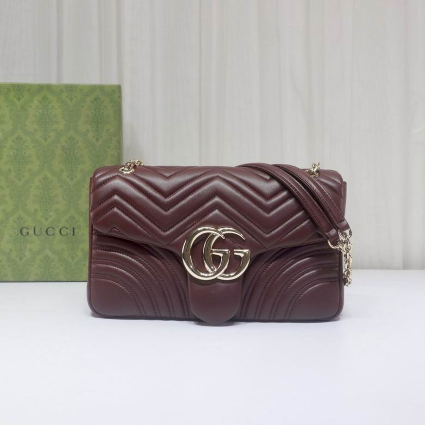 Bolsa GG Marmont média Bordeaux 30cm