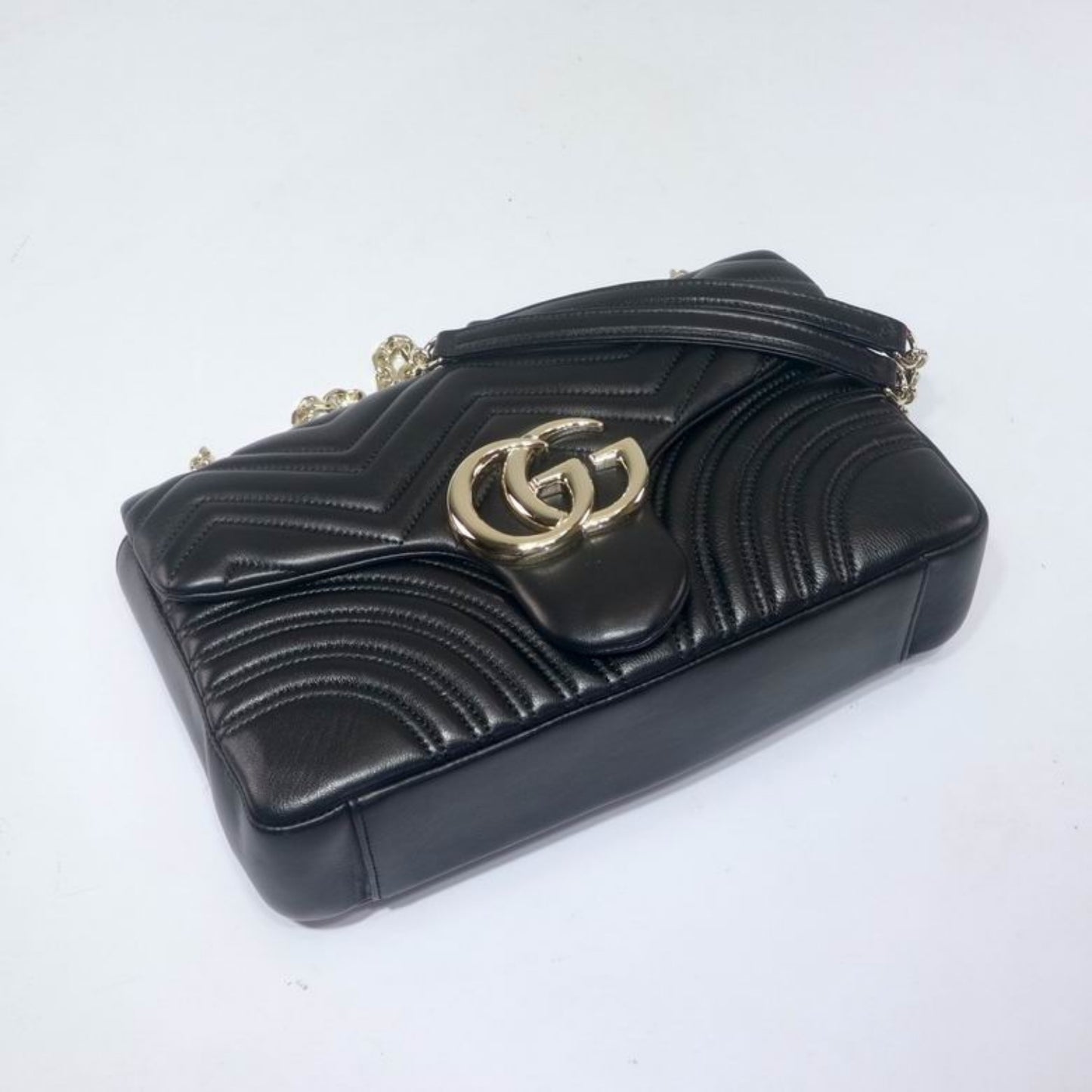 Bolsa GG Marmont média Preto 30cm