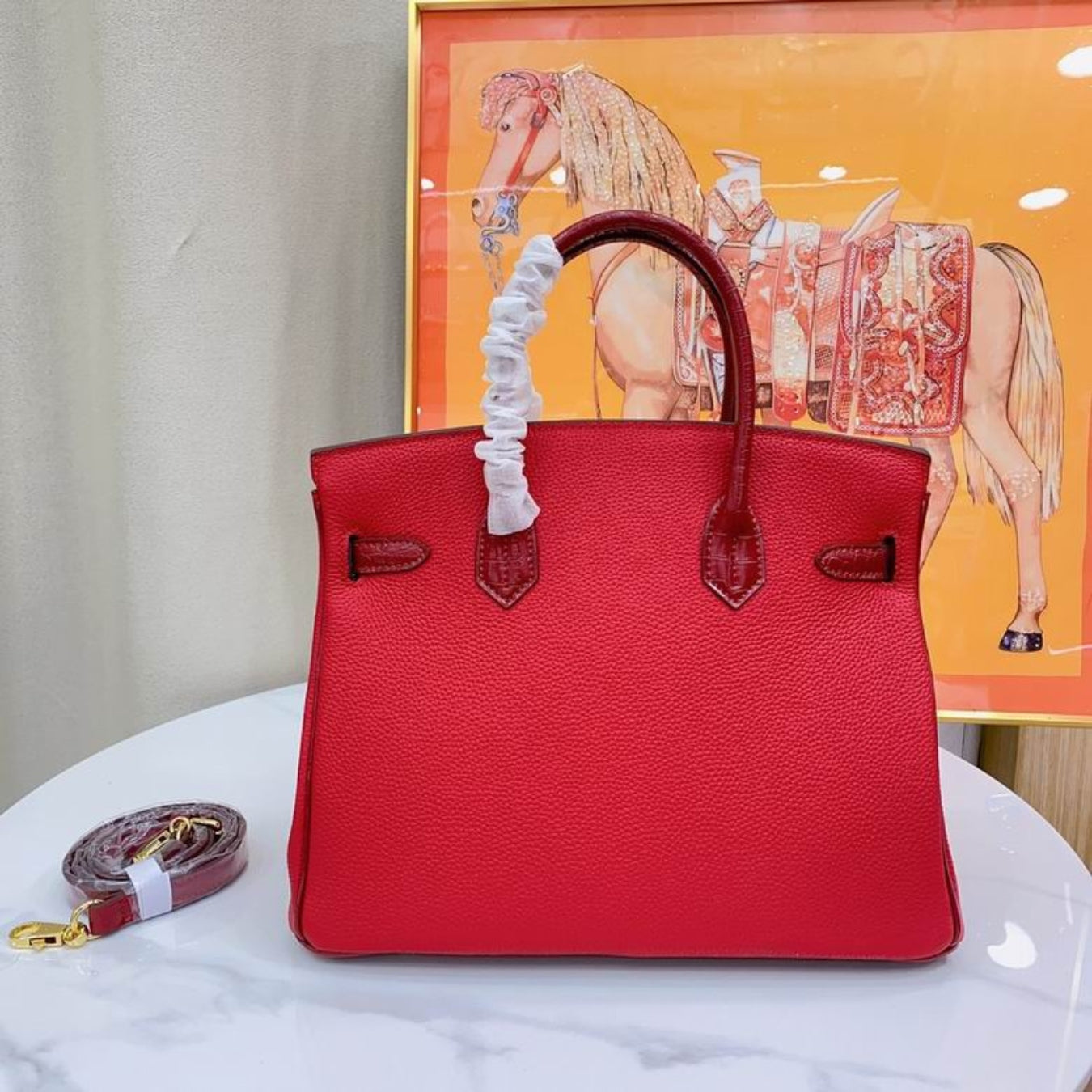 Bolsa HRMS Birkin vermelho