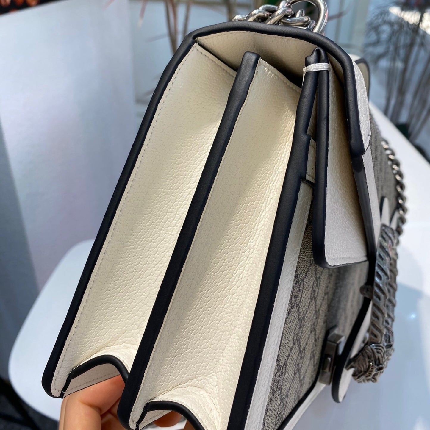Bolsa GG Dionysus clara e canvas média 28cm