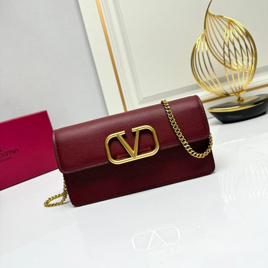 Bolsa VLTN VLogo Vermelho com dourado 22cm