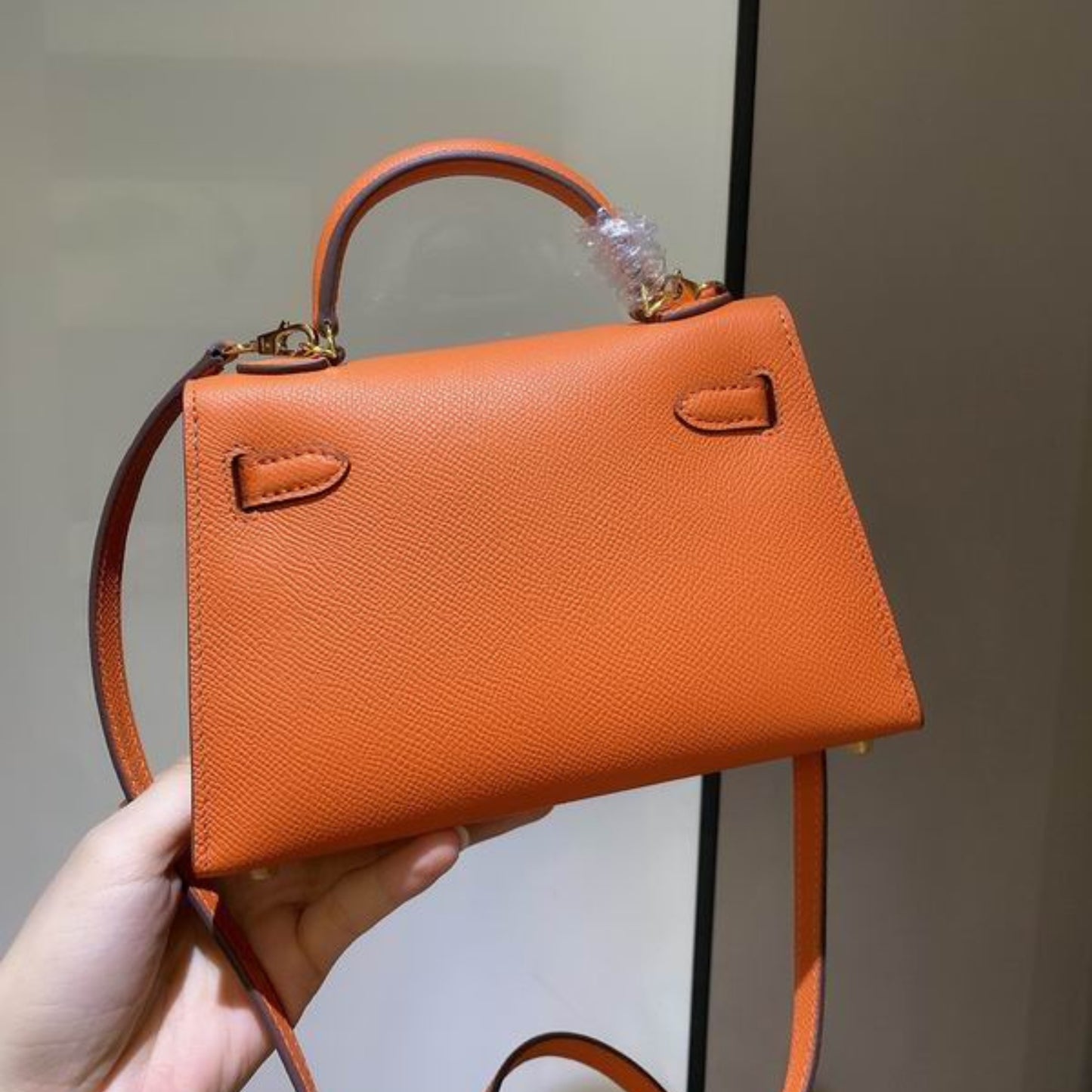 Bolsa HRMS Kelly Mini Laranja 19cm