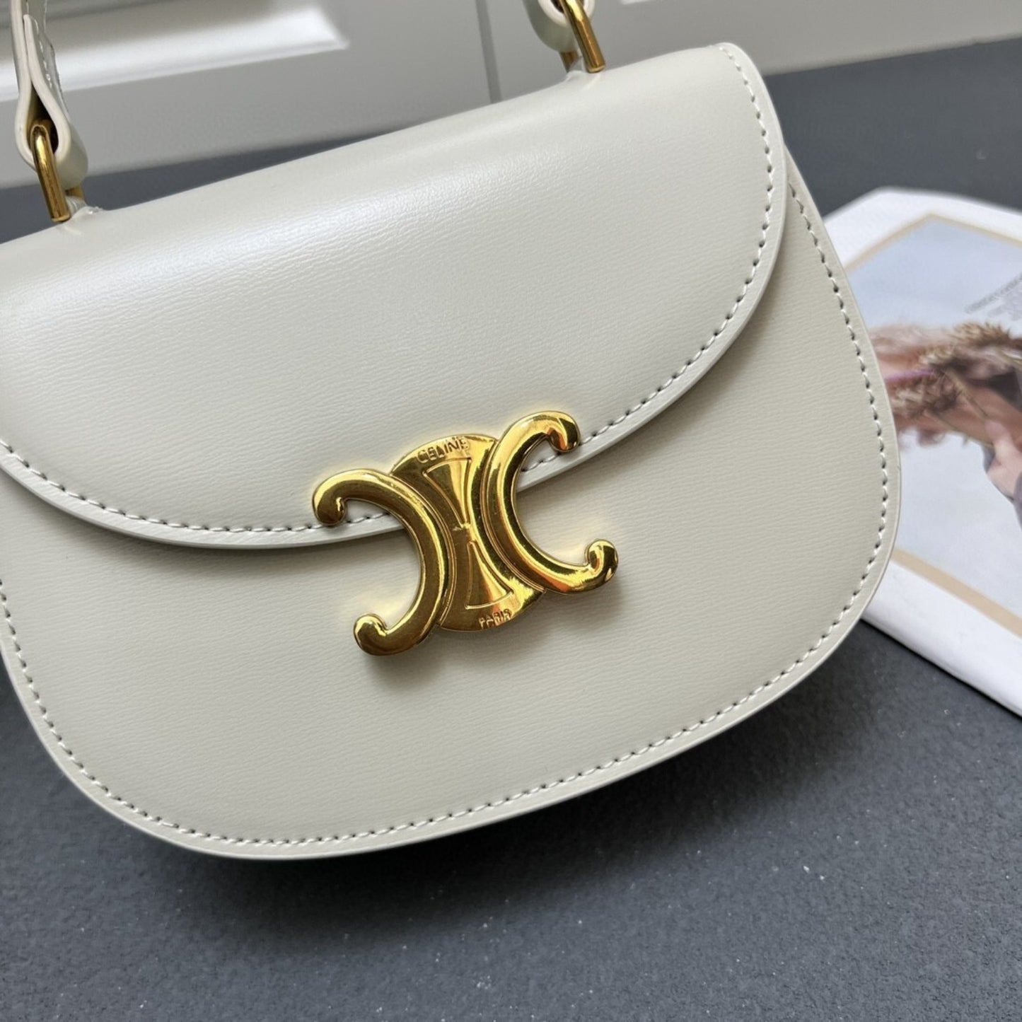 Bolsa CLNE Mini Besace Branco 17cm