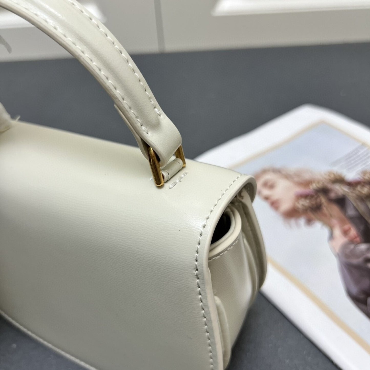 Bolsa CLNE Mini Besace Branco 17cm