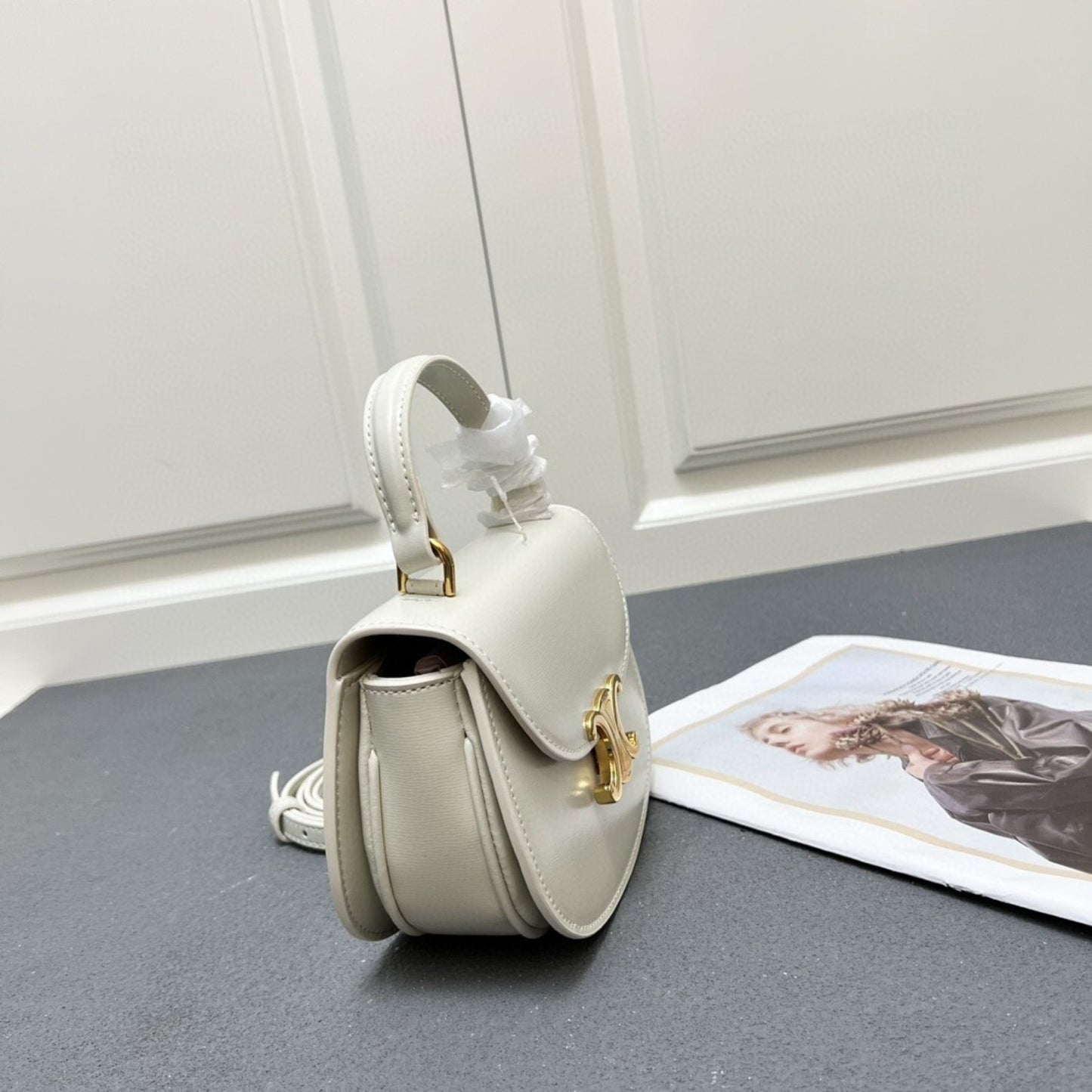 Bolsa CLNE Mini Besace Branco 17cm