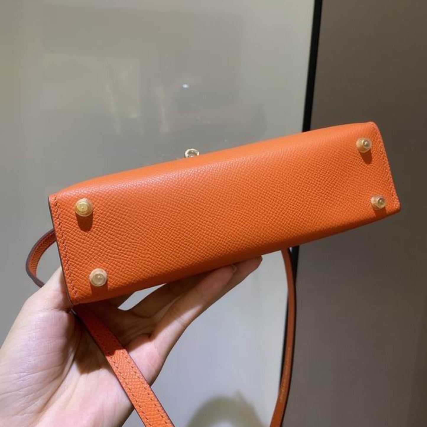 Bolsa HRMS Kelly Mini Laranja 19cm